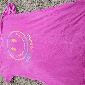 Pink Smiley Face T-Shirt Dress